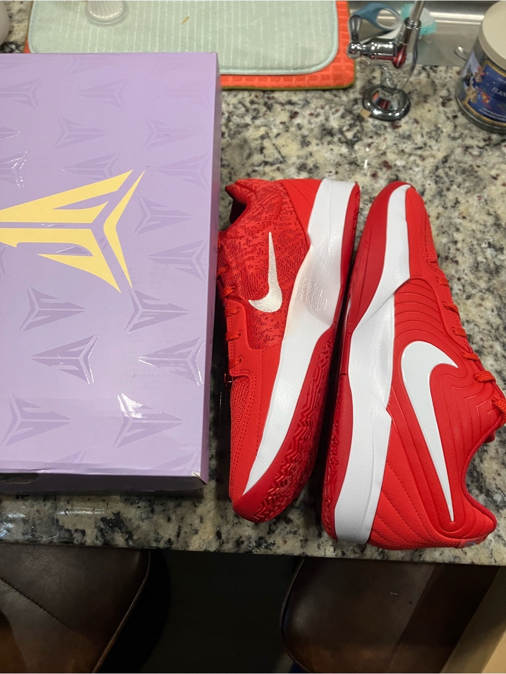 Nike Men’s Ja 2 - Red Sneakers with White Swoosh Sz 11 - Picture 1 of 5